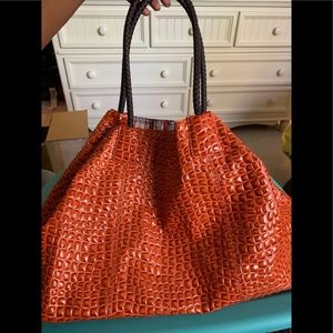 Orange Animal Print Tote